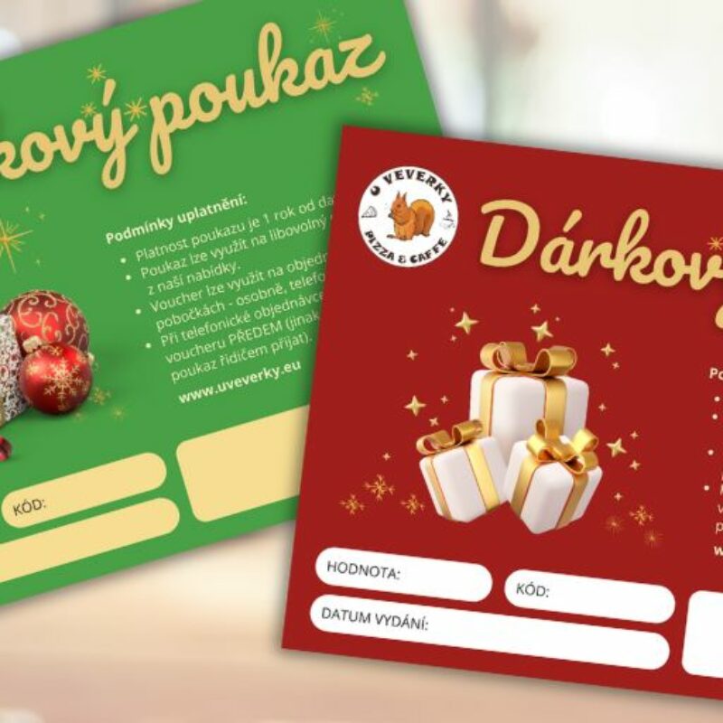 Vánoční dárkové poukazy od Veverky